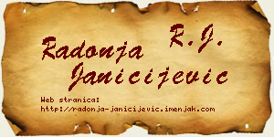 Radonja Janičijević vizit kartica